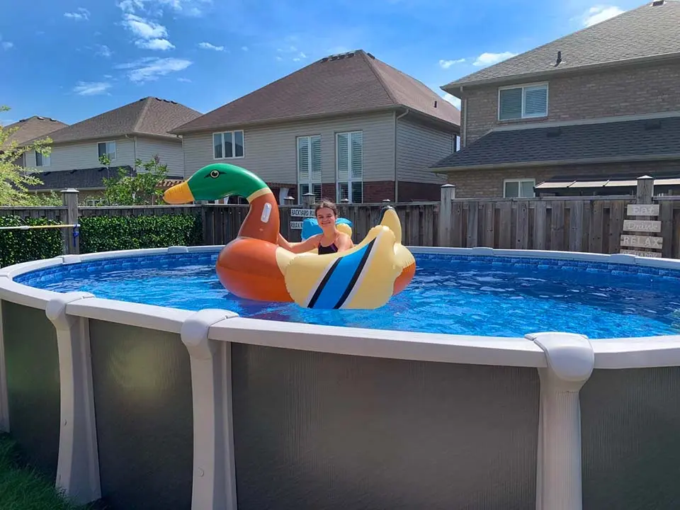 Rectangular pool with modern deck