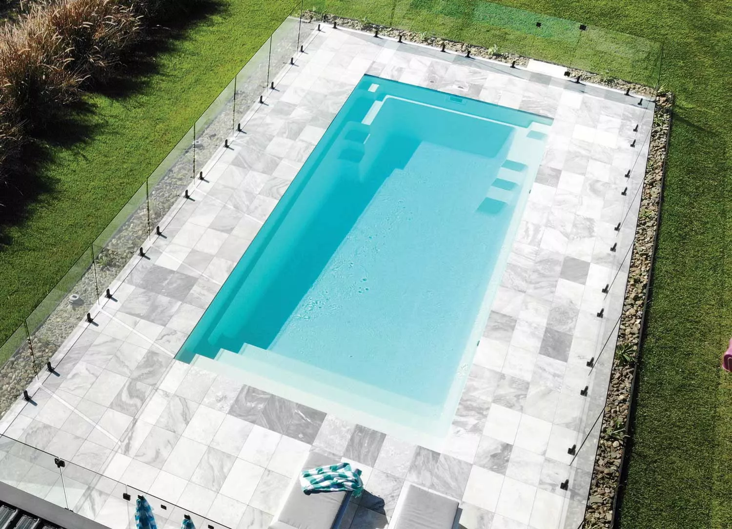 Rectangular pool with modern deck