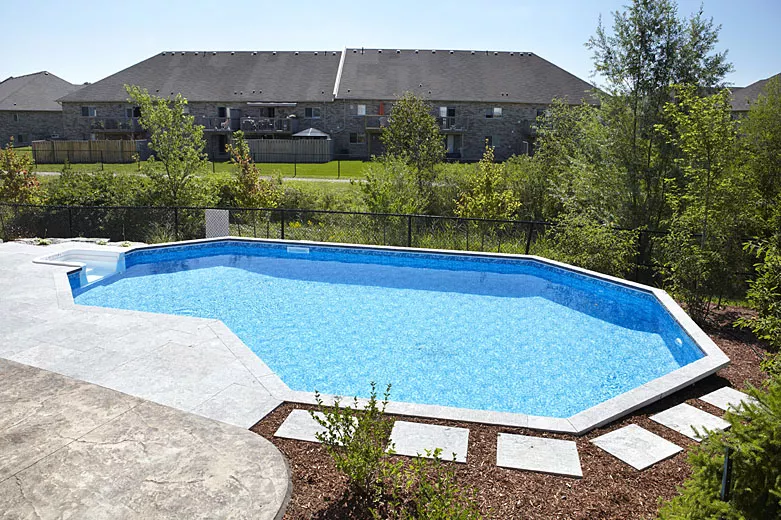Onground Pool with firebowls
