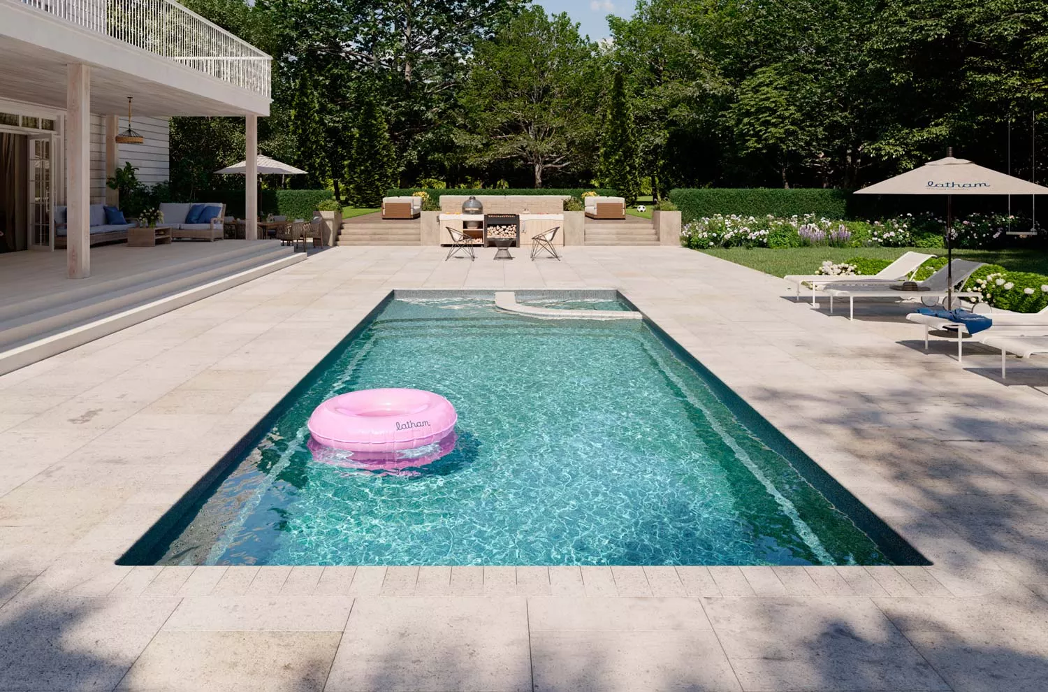 A clean backyard swimming pool ready for the season