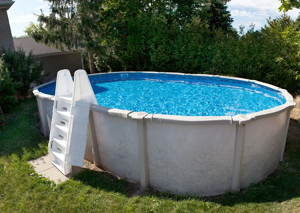 Rectangular pool with modern deck