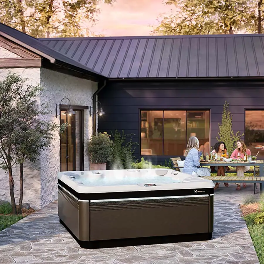 View of Caldera Geneva Hot Tub in Backyard