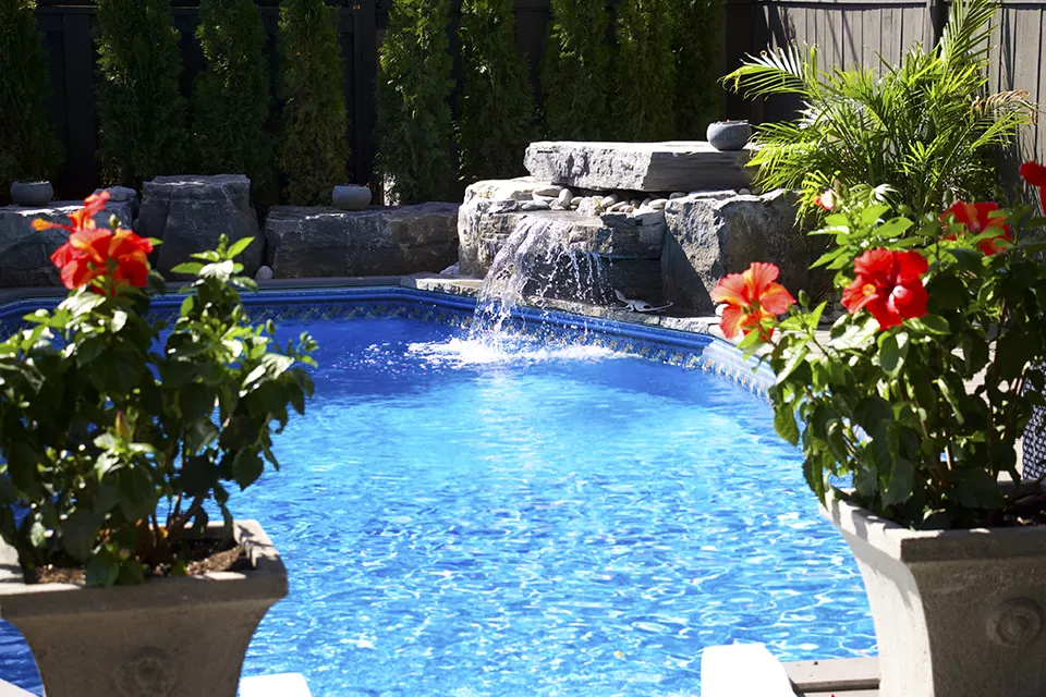 Water Features with an onground pool