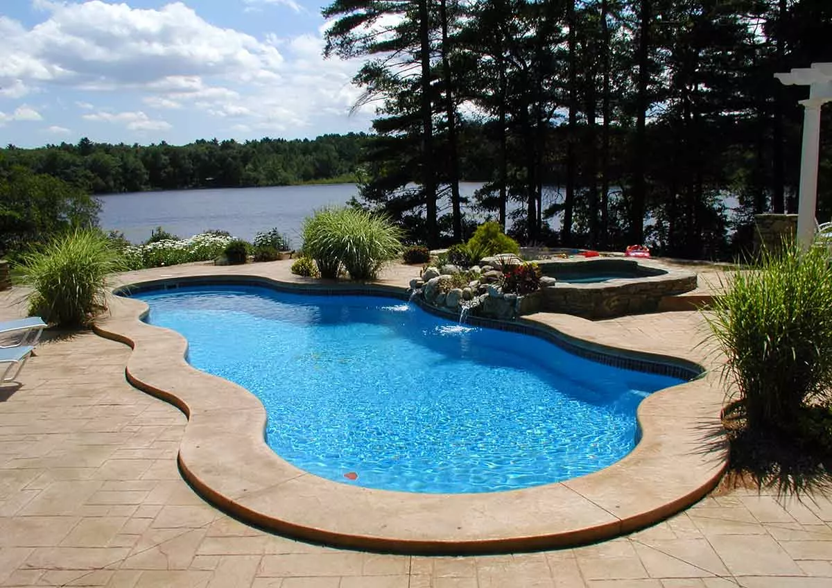 Rectangular pool with modern deck