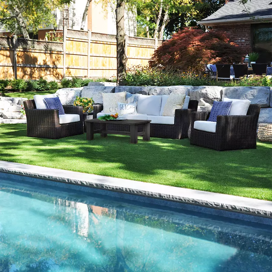 Rectangular pool with modern deck