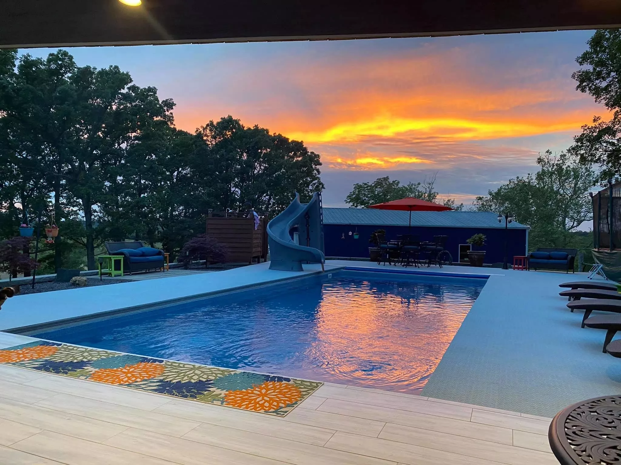 Pool at golden hour