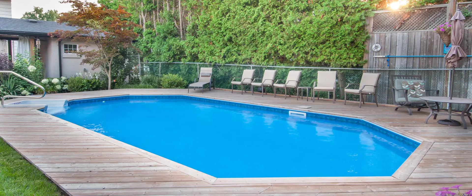 Rectangular pool with modern deck