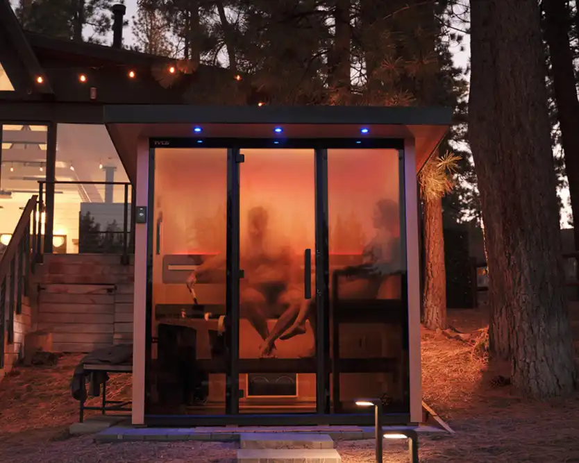 Traditional sauna with high heat and steam
