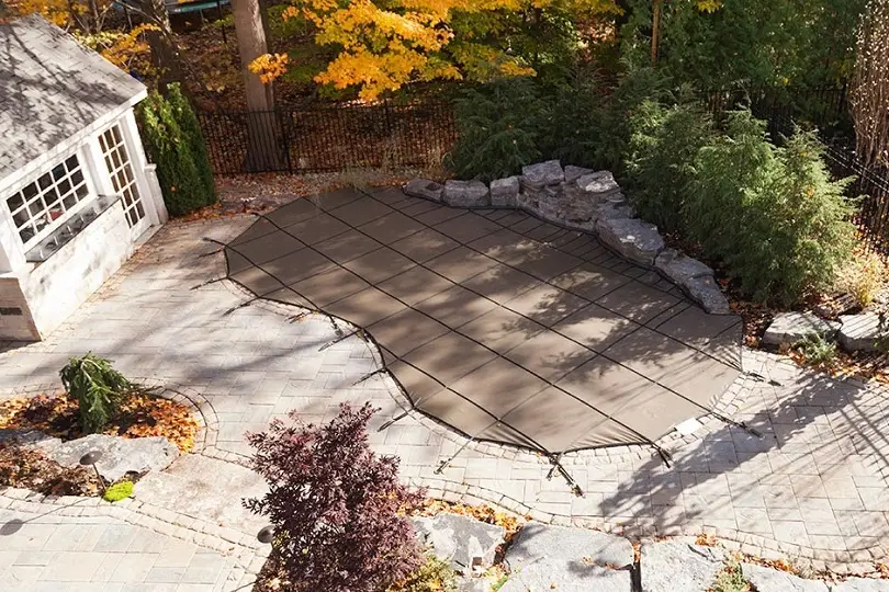 Freeform pool with landscaping