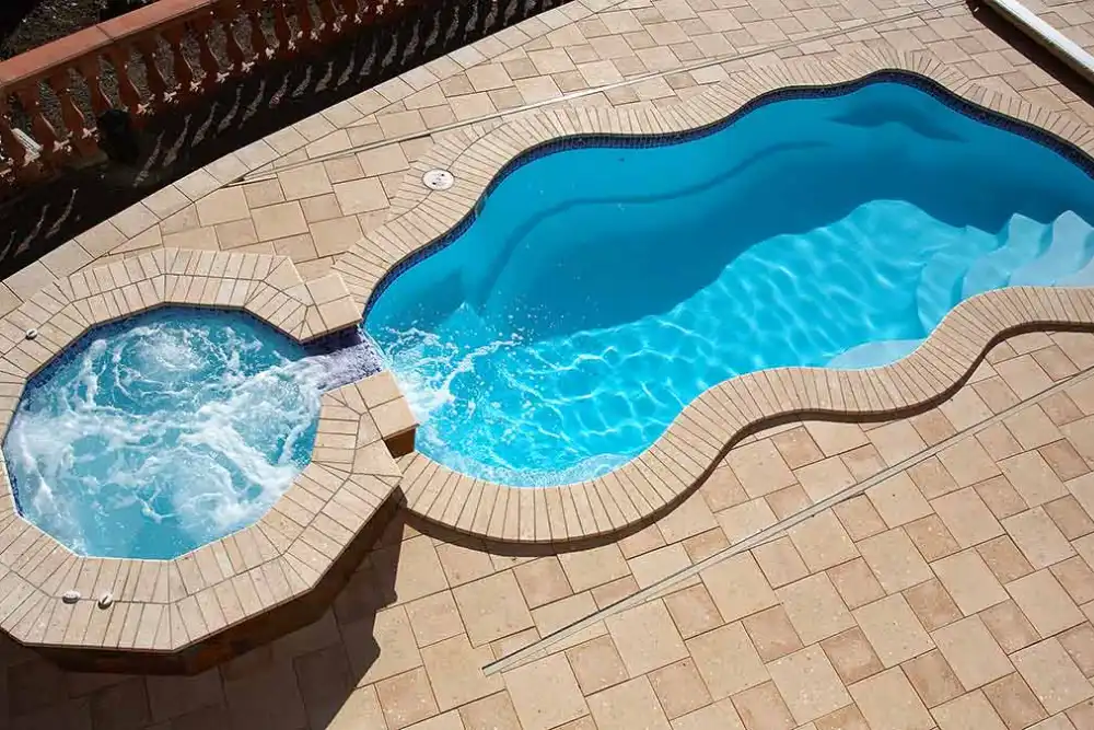 Inground Pool with firebowls