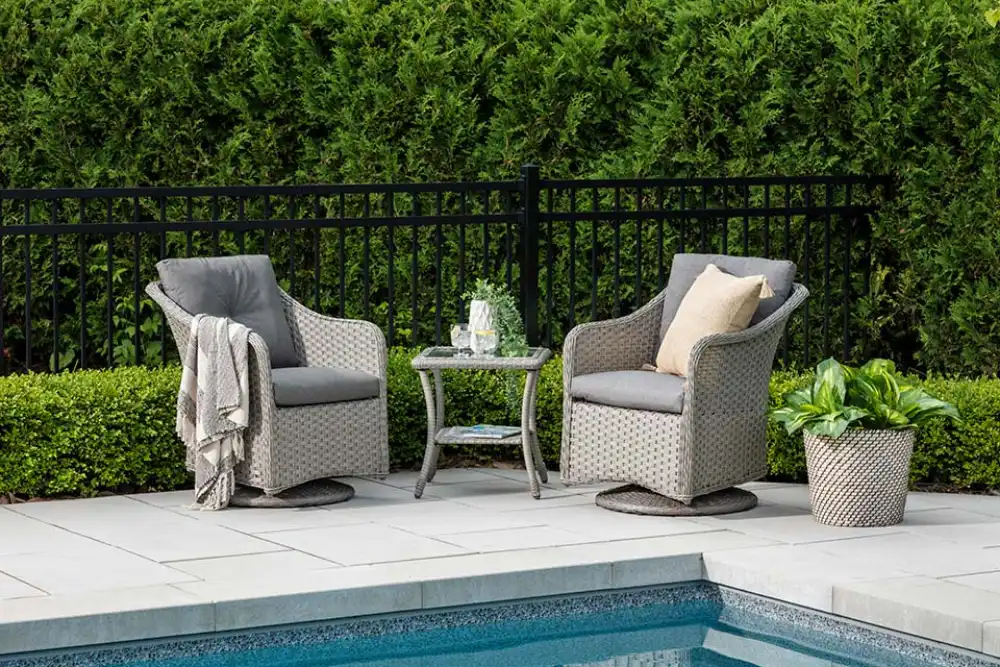 Patio Furniture with an onground pool