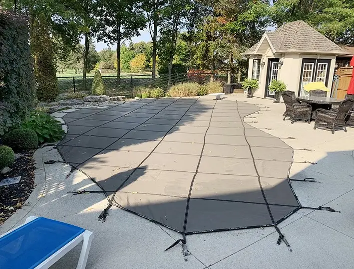 Rectangular pool with modern deck