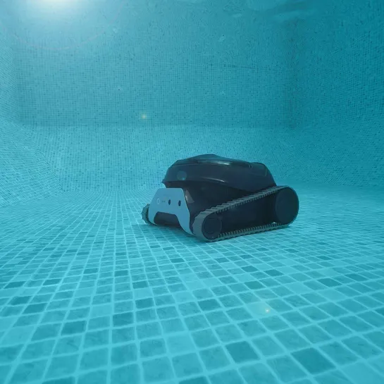Robotic pool cleaner in an inground pool