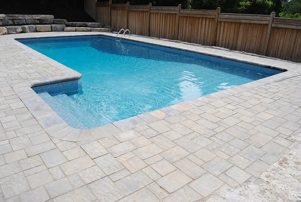Inground Pool with firebowls