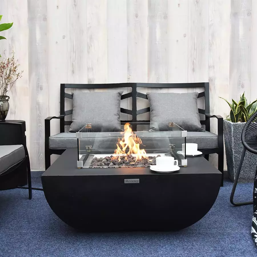 Inground Pool with firebowls