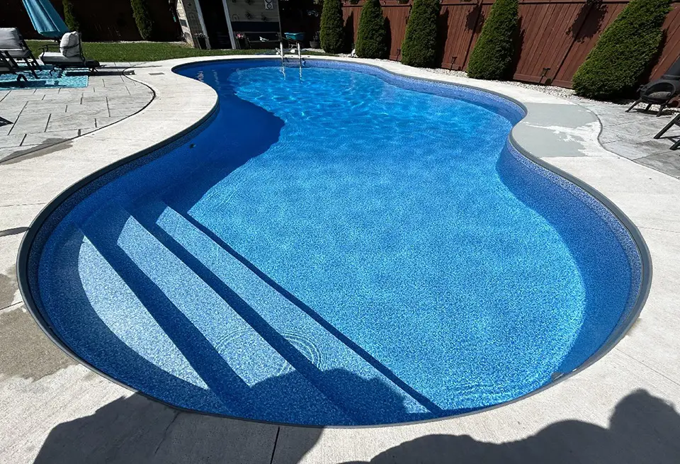 Inground Pool with firebowls