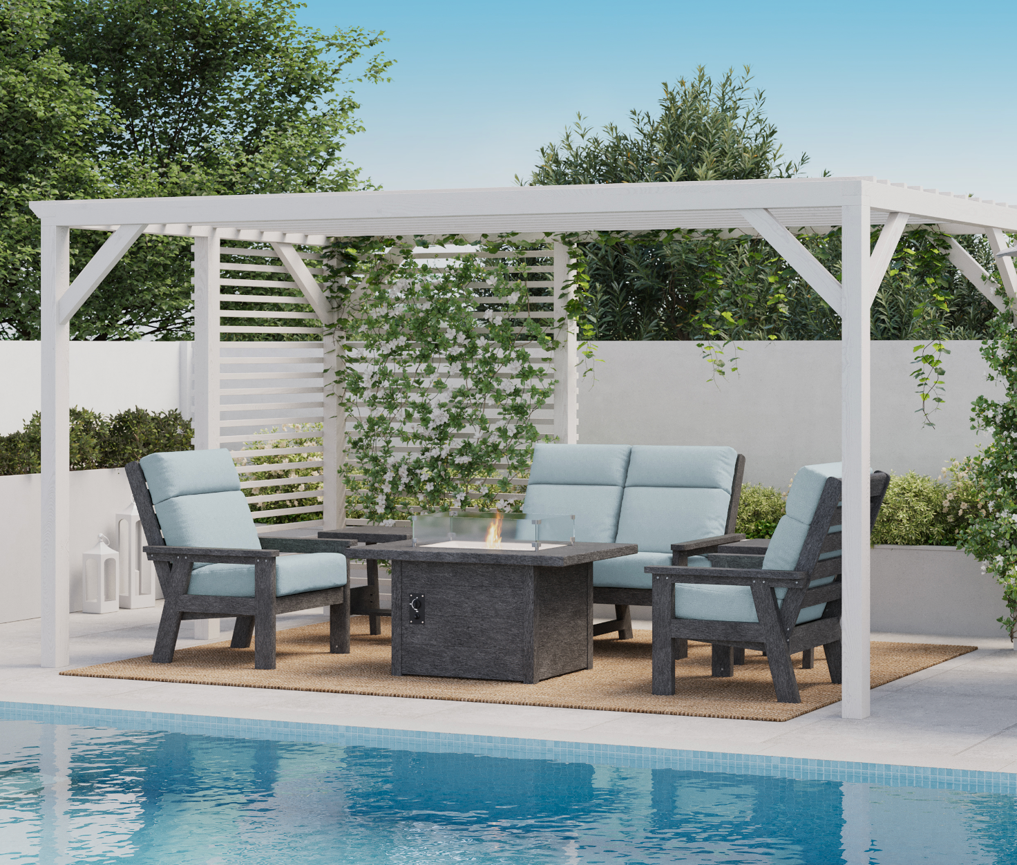 C.R. Plastic patio collection in Sunbrella fabric