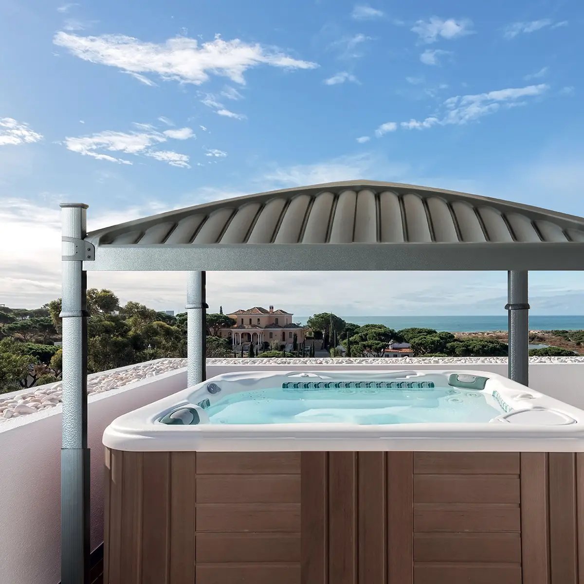 Covana automated cover on a hot tub